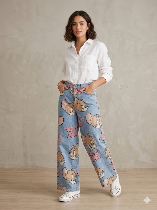 Divided Denim - 🧡| H&M Divided Y2K Tom and Jerry High Waist Jeans